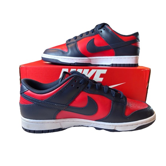 Nike Dunk Low Retro University Red Obsidian Sneakers DV0833-601 Mens Size 10 NEW - Picture 2 of 11